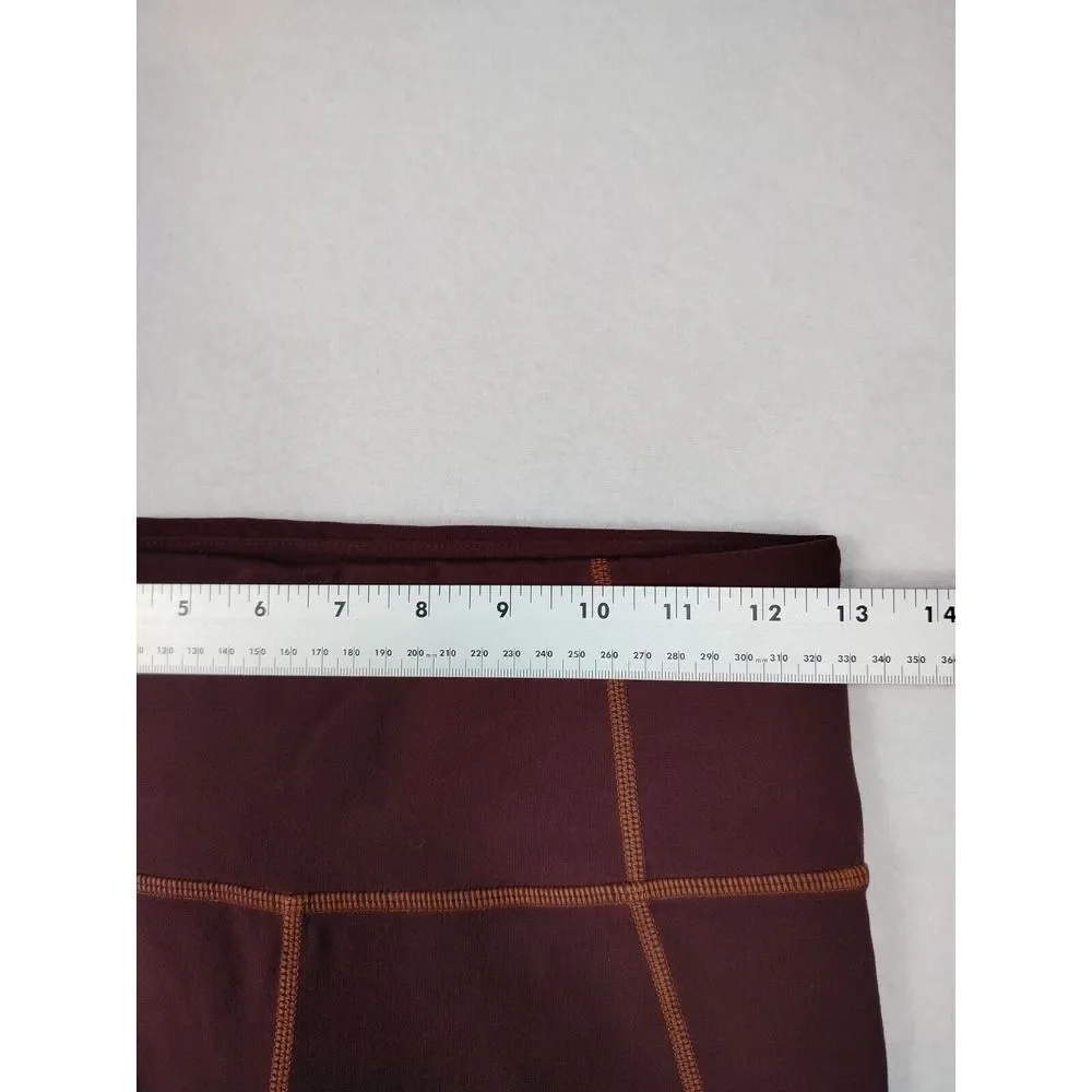 Athleta‎ Leggings Women's Small Maroon Salutation Crop Capri Athleisure Athletic